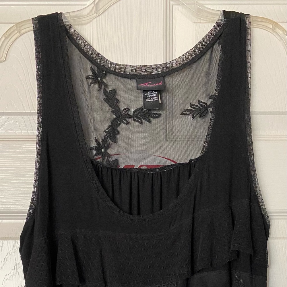 Torrid Black Layered Tank Top Size 1